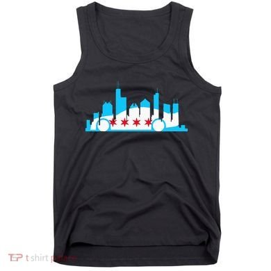 Chicago Skyline Race Car Chicago Flag Tank Top