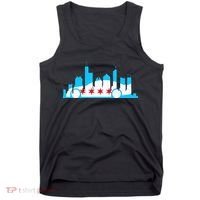 Chicago Skyline Race Car Chicago Flag Tank Top thumb 0