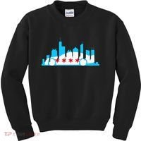 Chicago Skyline Race Car Chicago Flag Kids Sweatshirt thumb 0