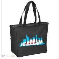 Chicago Skyline Race Car Chicago Flag Tote Bag thumb 2
