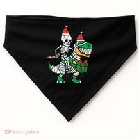 Christmas Skeleton Riding T Rex Santa Xmas Dino Gift USA-Made Doggie Bandana thumb 0