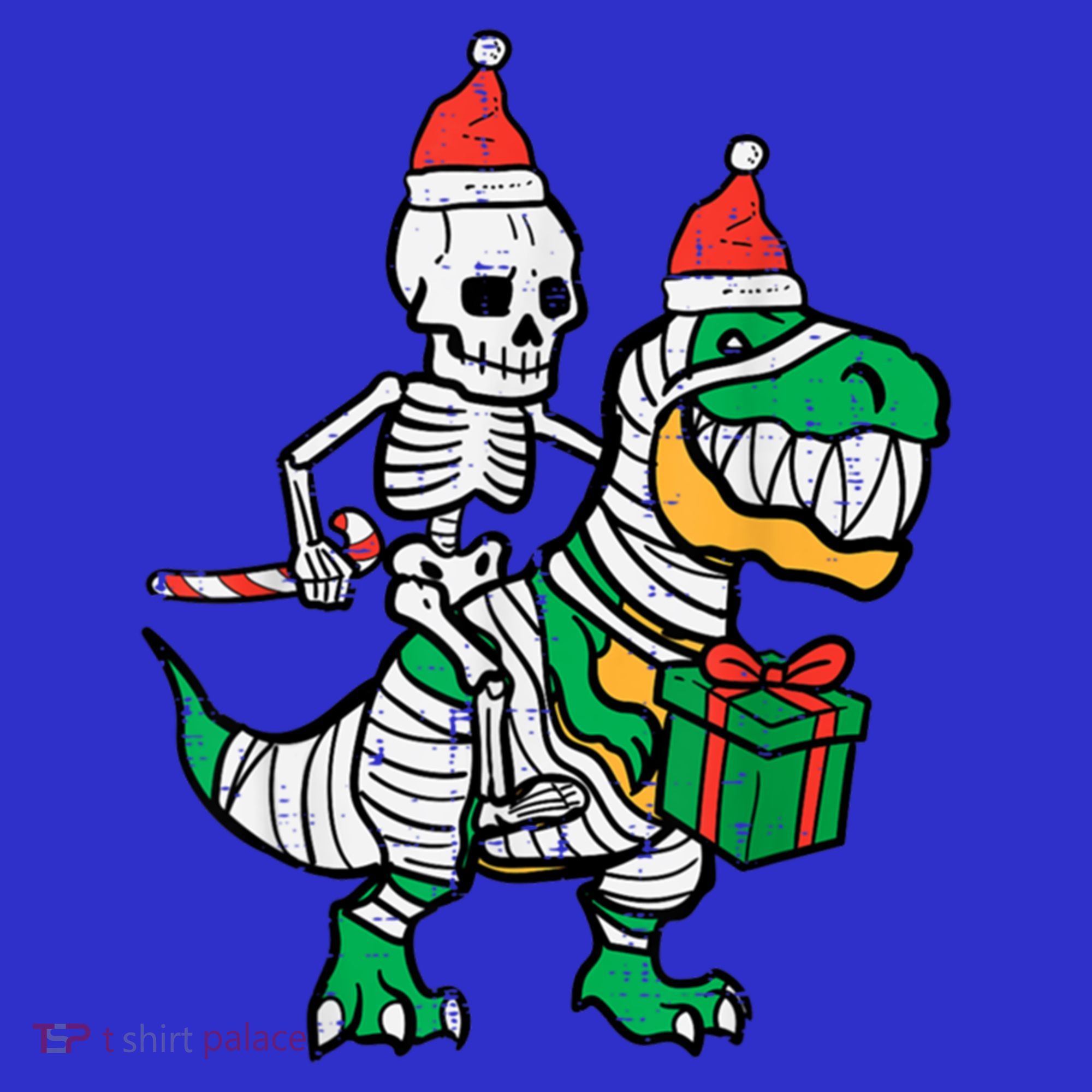 Christmas Skeleton Riding T Rex Santa Xmas Dino Gift Women's Tank Top