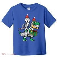 Christmas Skeleton Riding T Rex Santa Xmas Dino Gift Toddler T-Shirt thumb 0