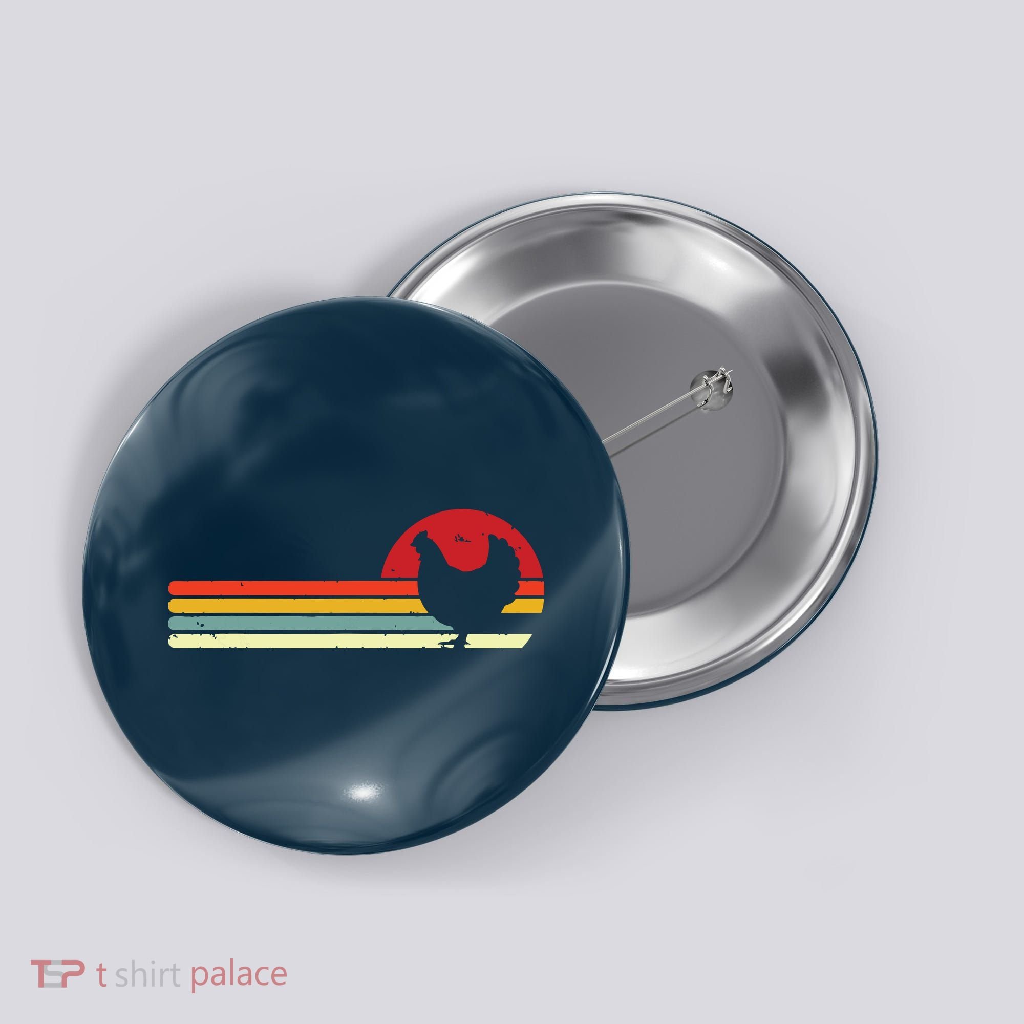 Chicken Shirts Retro Style Button