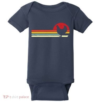 Chicken Shirts Retro Style Baby Bodysuit
