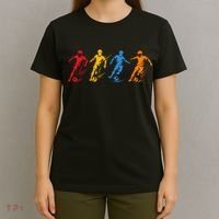 Colorful Soccer Retro Players Sports Fan T-Shirt thumb 4