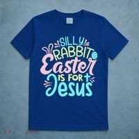 Colorful Silly Rabbit Easter Is For Jesus Christ Funny T-Shirt thumb 5