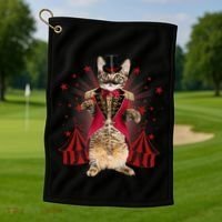 Circus S Ringmaster Cat Ringmaster Costume Golf Towel thumb 1