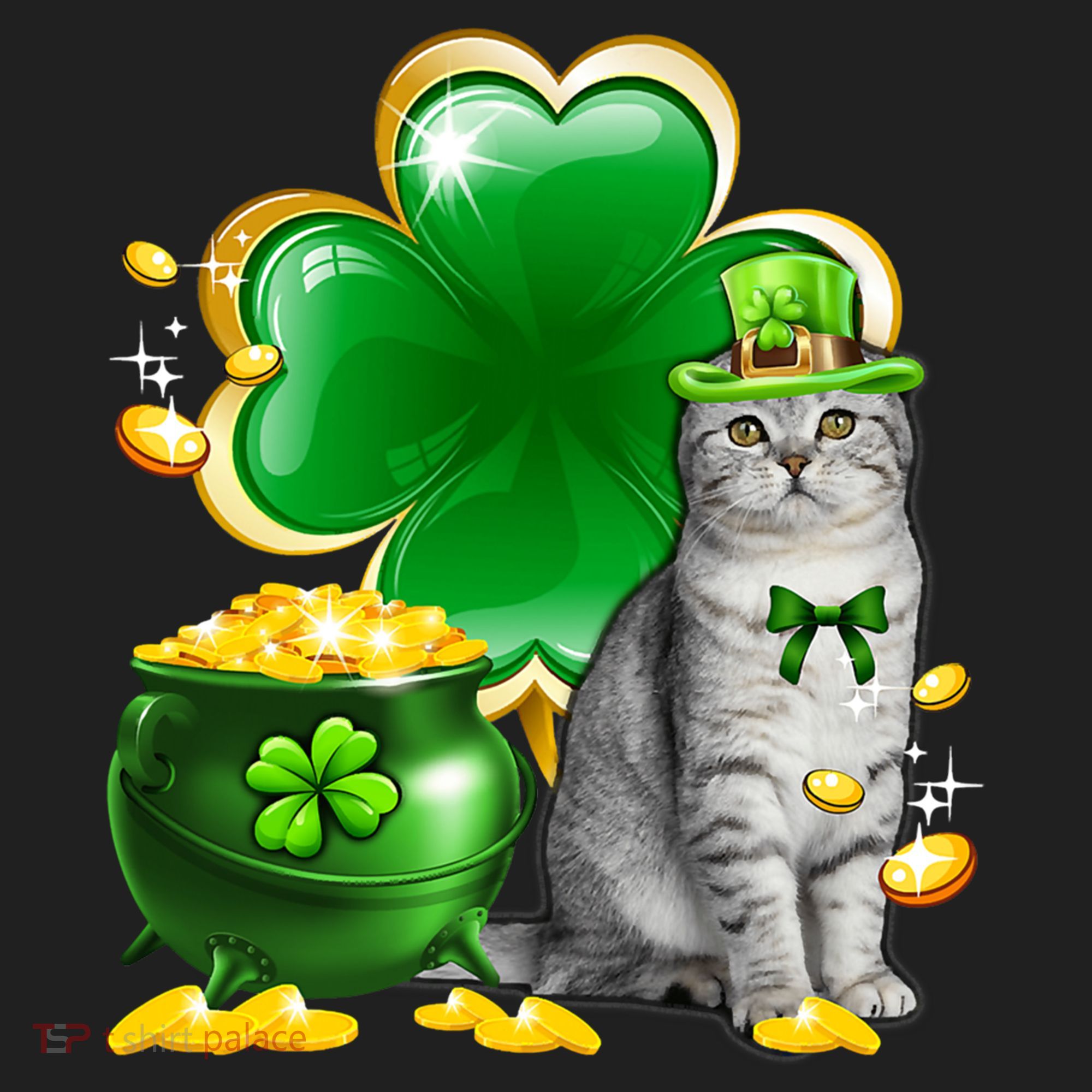 Cat Shamrock St Patricks Day Cat Irish Gift Cute Gift Women's Sweatshirt