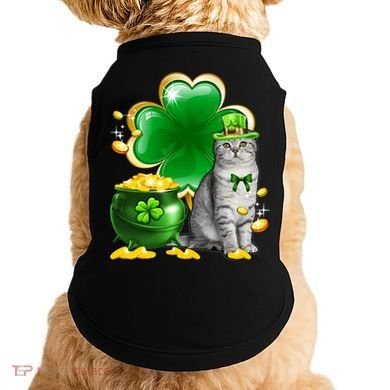 Cat Shamrock St Patricks Day Cat Irish Gift Cute Gift Doggie Tank