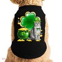 Cat Shamrock St Patricks Day Cat Irish Gift Cute Gift Doggie Tank thumb 0