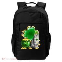 Cat Shamrock St Patricks Day Cat Irish Gift Cute Gift Backpack thumb 0