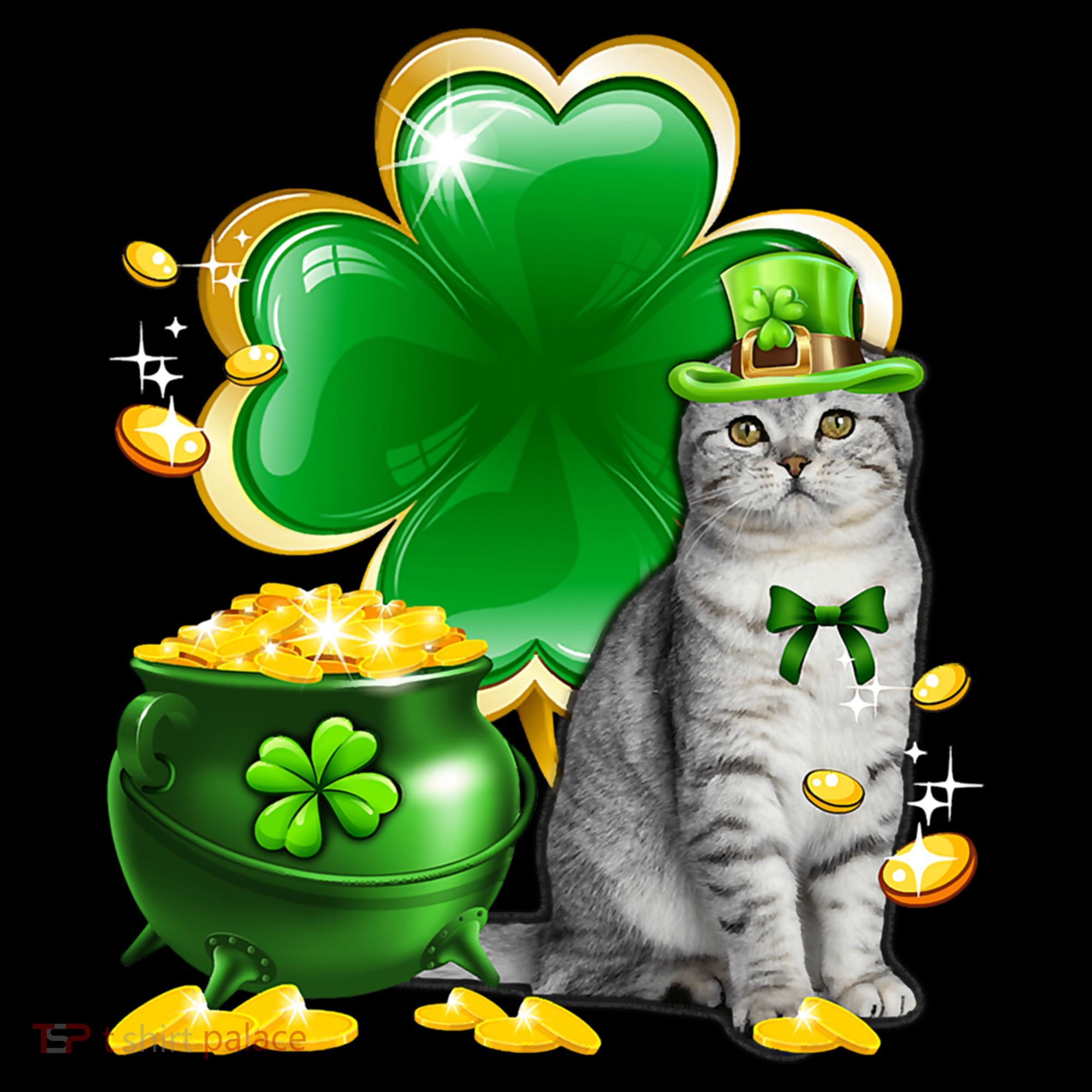 Cat Shamrock St Patricks Day Cat Irish Gift Cute Gift Bucket Hat