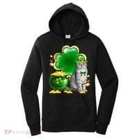 Cat Shamrock St Patricks Day Cat Irish Gift Cute Gift Women's Hoodie thumb 0