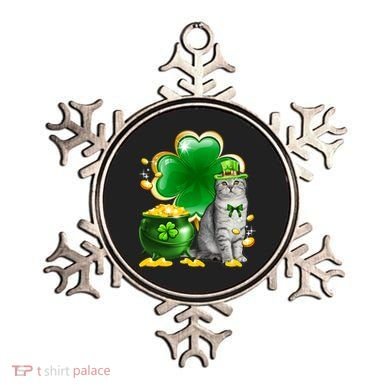 Cat Shamrock St Patricks Day Cat Irish Gift Cute Gift Ornament