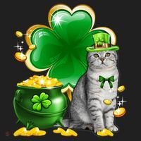Cat Shamrock St Patricks Day Cat Irish Gift Cute Gift Hat thumb 2