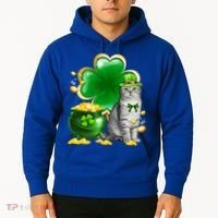 Cat Shamrock St Patricks Day Cat Irish Gift Cute Gift Hoodie thumb 2