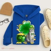 Cat Shamrock St Patricks Day Cat Irish Gift Cute Gift Hoodie thumb 4