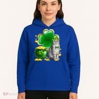 Cat Shamrock St Patricks Day Cat Irish Gift Cute Gift Hoodie thumb 5