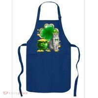 Cat Shamrock St Patricks Day Cat Irish Gift Cute Gift Apron thumb 0