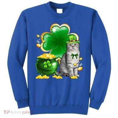 Cat Shamrock St Patricks Day Cat Irish Gift Cute Gift Sweatshirt