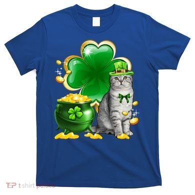 Cat Shamrock St Patricks Day Cat Irish Gift Cute Gift T-Shirt