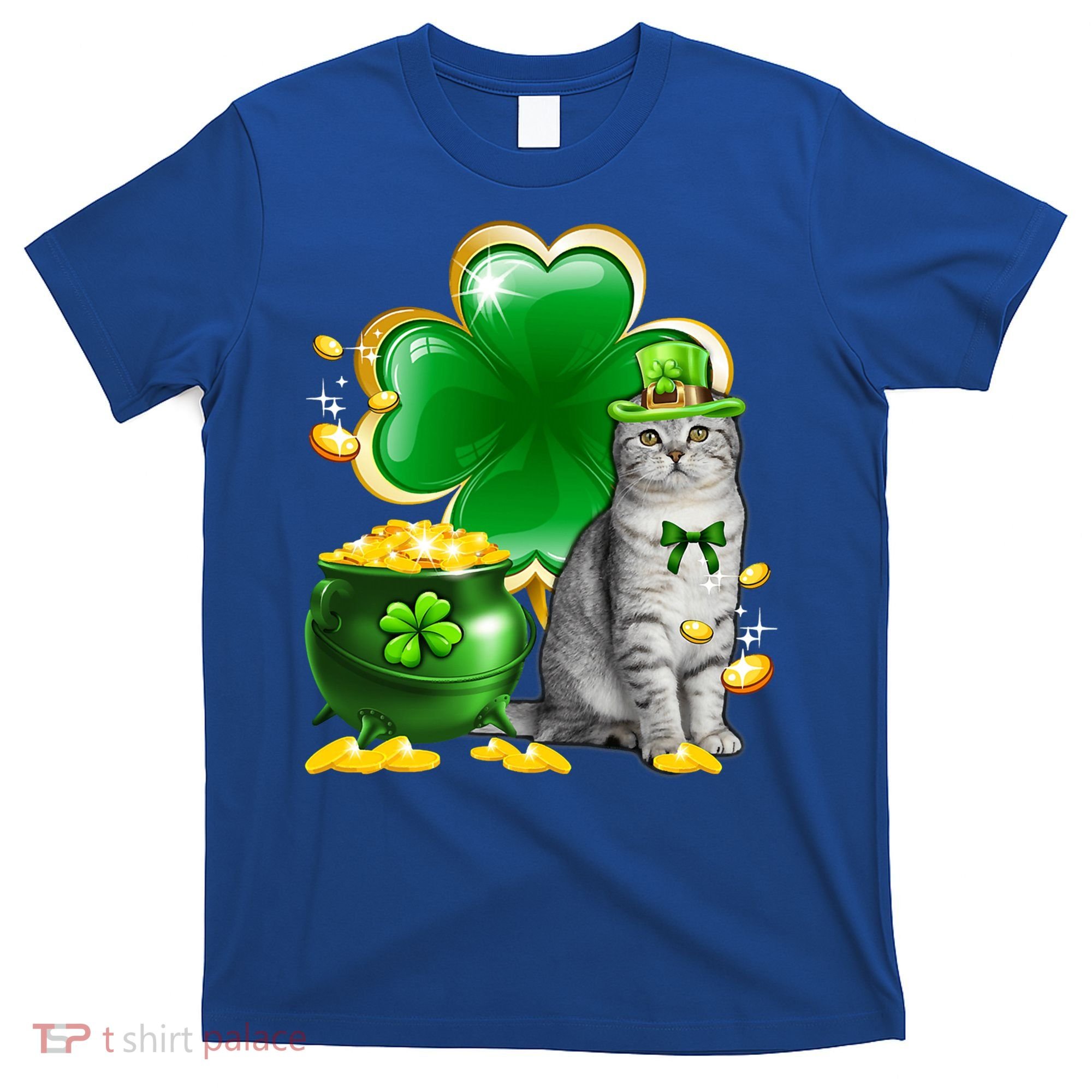 Cat Shamrock St Patricks Day Cat Irish Gift Cute Gift T-Shirt