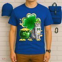 Cat Shamrock St Patricks Day Cat Irish Gift Cute Gift T-Shirt thumb 6