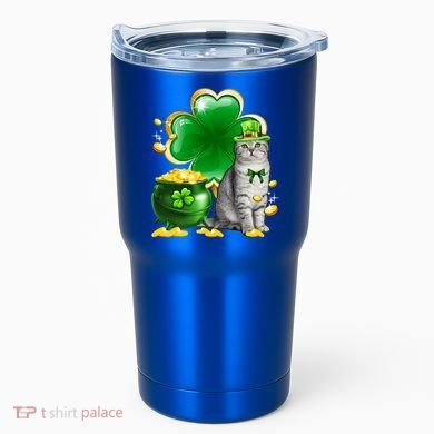Cat Shamrock St Patricks Day Cat Irish Gift Cute Gift Tumbler