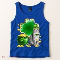 Cat Shamrock St Patricks Day Cat Irish Gift Cute Gift Tank Top thumb 2