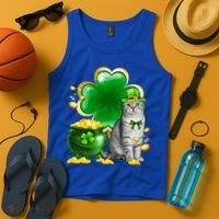 Cat Shamrock St Patricks Day Cat Irish Gift Cute Gift Tank Top thumb 4