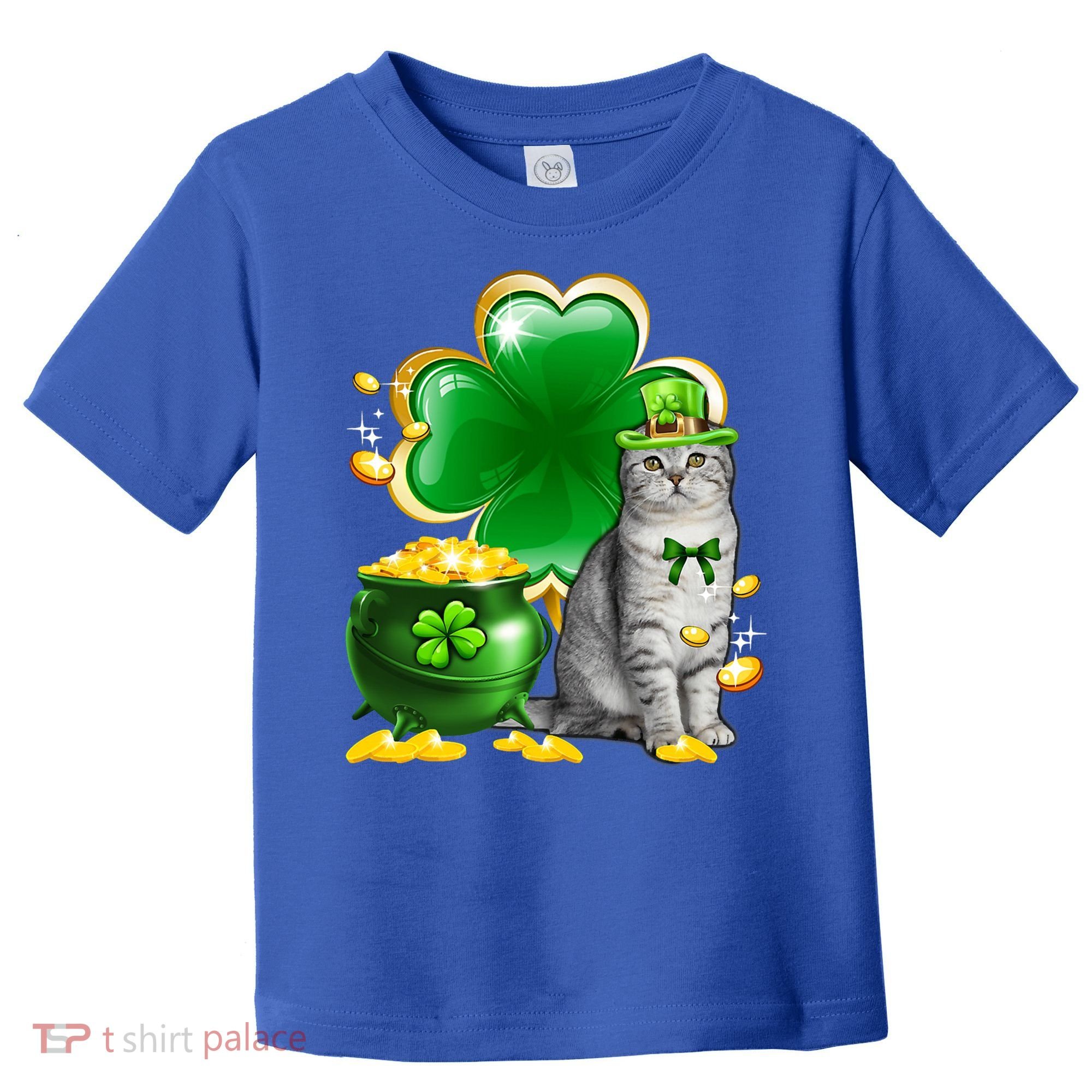 Cat Shamrock St Patricks Day Cat Irish Gift Cute Gift Toddler T-Shirt
