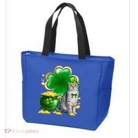 Cat Shamrock St Patricks Day Cat Irish Gift Cute Gift Tote Bag thumb 3