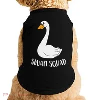 Cute Swan Squad Funny Team Swans Doggie Tank thumb 0