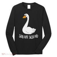 Cute Swan Squad Funny Team Swans Long Sleeve Shirt thumb 0