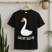 Cute Swan Squad Funny Team Swans T-Shirt thumb 2