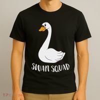 Cute Swan Squad Funny Team Swans T-Shirt thumb 3