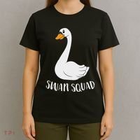 Cute Swan Squad Funny Team Swans T-Shirt thumb 4