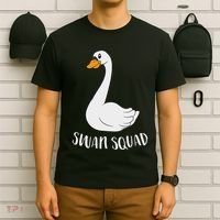 Cute Swan Squad Funny Team Swans T-Shirt thumb 6