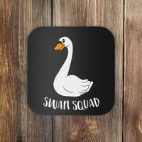 Cute Swan Squad Funny Team Swans Coaster thumb 0