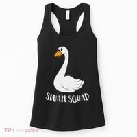 Cute Swan Squad Funny Team Swans Women's Tank Top thumb 0