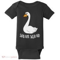Cute Swan Squad Funny Team Swans Baby Bodysuit thumb 0