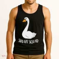 Cute Swan Squad Funny Team Swans Tank Top thumb 3