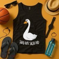 Cute Swan Squad Funny Team Swans Tank Top thumb 4