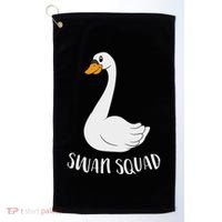 Cute Swan Squad Funny Team Swans Golf Towel thumb 0