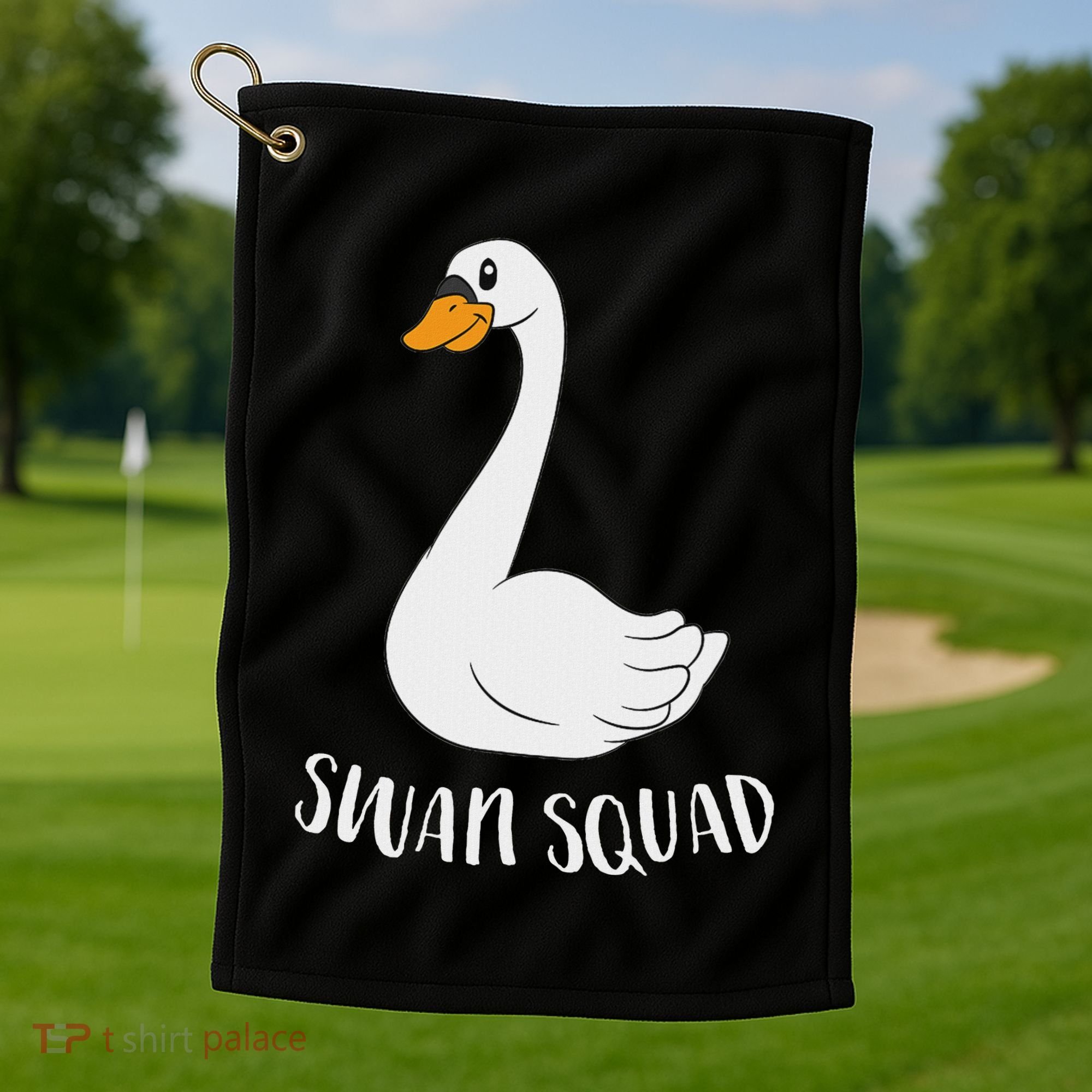 Cute Swan Squad Funny Team Swans Golf Towel