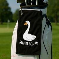 Cute Swan Squad Funny Team Swans Golf Towel thumb 2