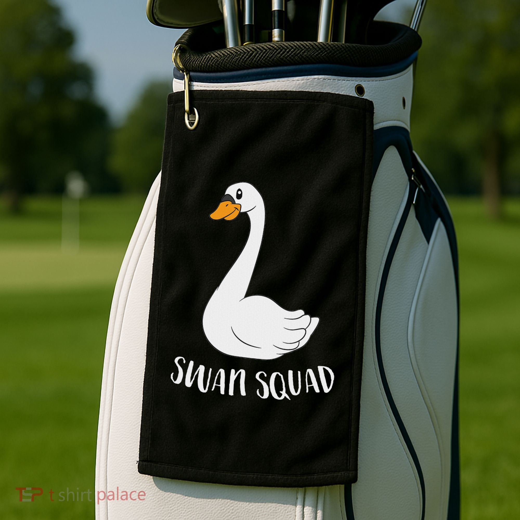 Cute Swan Squad Funny Team Swans Golf Towel