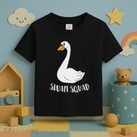 Cute Swan Squad Funny Team Swans Toddler T-Shirt thumb 3