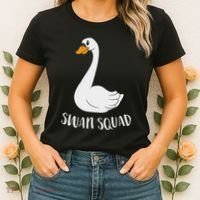 Cute Swan Squad Funny Team Swans Women's T-Shirt thumb 2